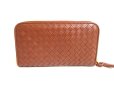 Photo2: BOTTEGA VENETA Intrecciato Brown Leather Round Zip Wallet Purse #a339 (2)