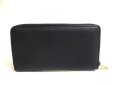 Photo2: GUCCI Vintage Logo Motif Pearl Black Leather Round Zip Wallet #a340 (2)