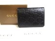 Photo1: GUCCI GG Guccissima Black Leather Card Holder #a343 (1)