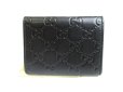 Photo2: GUCCI GG Guccissima Black Leather Card Holder #a343 (2)