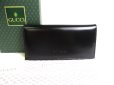 Photo1: GUCCI Vintage Logo Black Leather Long Flap Wallet #a346 (1)