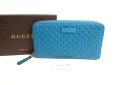 Photo1: GUCCI Micro Guccissima Turquoise Leather Round Zip Long Wallet #a349 (1)