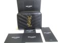 Photo1: Saint Laurent YSL Monogram Black Grain Leather Bifold Wallet #a352 (1)