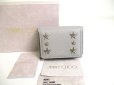 Photo1: Jimmy Choo Plastic Stars Gray Leather Trifold Wallet Compact Wallet NEMO #a354 (1)