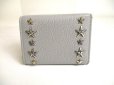 Photo2: Jimmy Choo Plastic Stars Gray Leather Trifold Wallet Compact Wallet NEMO #a354 (2)