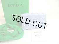 BOTTEGA VENETA Intrecciato Light Blue Leather Business Card Holder #a356