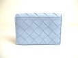 Photo2: BOTTEGA VENETA Intrecciato Light Blue Leather Business Card Holder #a356 (2)