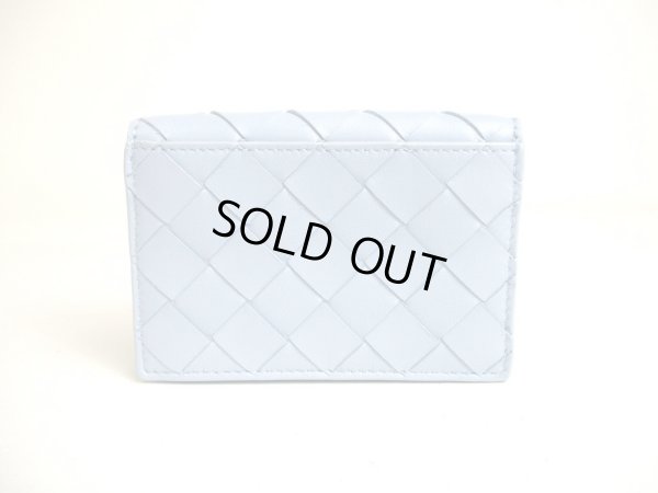 Photo2: BOTTEGA VENETA Intrecciato Light Blue Leather Business Card Holder #a356