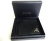 Photo12: PRADA Black Saffiano Leather Bifold Bill Wallet w/Bill Clip #a357