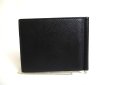 Photo2: PRADA Black Saffiano Leather Bifold Bill Wallet w/Bill Clip #a357 (2)