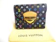 Photo1: LOUIS VUITTON Multicolor Black Leather Trifold Wallet Purse Joy #a358 (1)