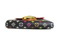 Photo5: LOUIS VUITTON Multicolor Black Leather Trifold Wallet Purse Joy #a358