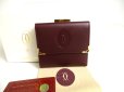 Photo1: Cartier Must de Cartier Bordeaux Leather Trifold Wallet #a359 (1)