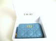 Photo12: Christian Dior Turquoise Leather Caro Scrlet Wallet Bifold Wallet #a360