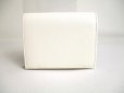 Photo2: PRADA Saffiano White Leather Bifold Wallet Compact Wallet #a361 (2)