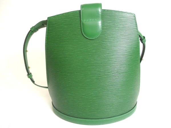 Photo2: LOUIS VUITTON Epi Green Leather Shoulder Bag Crossbody Bag Cluny #a363