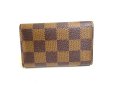 Photo2: LOUIS VUITTON Damier Brown Leather Multicles 6 Key Chain #a364 (2)