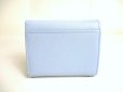 Photo2: PRADA Light Blue Saffiano Leather Trifold Wallet Compact Wallet #a365 (2)