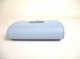 Photo6: PRADA Light Blue Saffiano Leather Trifold Wallet Compact Wallet #a365