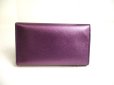 Photo2: PRADA Metallic Purple Saffiano Metal Leather 6 Pics Key Chain #a367 (2)