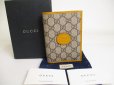 Photo1: GUCCI GG Supreme Orchre Leather Passport Holders #a370 (1)