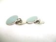 Photo2: HERMES Light Blue Enamel Palladium Finishing Serie Cufflinks #a373 (2)