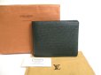 Photo1: LOUIS VUITTON Episea Taiga Leather Bifold Bill Wallet #a376 (1)