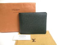 LOUIS VUITTON Episea Taiga Leather Bifold Bill Wallet #a376