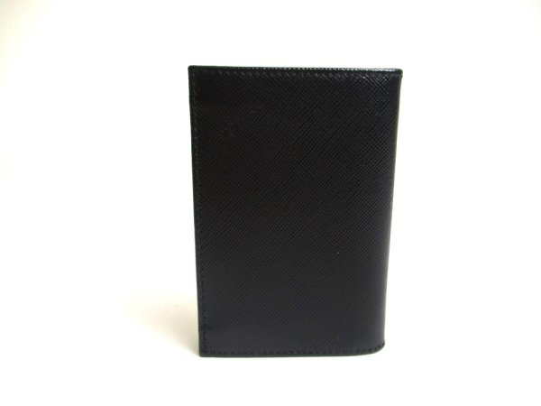 Photo2: PRADA Black Saffiano Leather Card Case Card Holder #a383