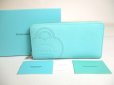 Photo1: Tiffany & Co. Return to Tiffany Blue Leather Large Zip Wallet #a385 (1)