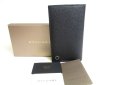 Photo1: BVLGARI Man Black Leather Flap BIfold Long Wallet #a388 (1)