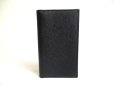 Photo2: BVLGARI Man Black Leather Flap BIfold Long Wallet #a388 (2)