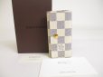 Photo1: LOUIS VUITTON Damier Azur Leather Multicles 4 Key Chain #a392 (1)