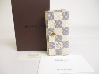 LOUIS VUITTON Damier Azur Leather Multicles 4 Key Chain #a392