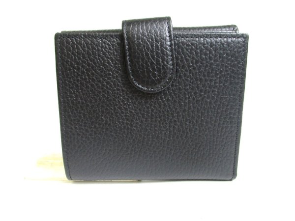 Photo2: GUCCI Interlocking G Black Leather Bifold Wallet Compact Wallet #a393