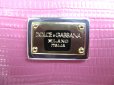 Photo10: DOLCE & GABBANA Logo Plate Pink Leather Round Zip Wallet Purse #a394