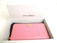 Photo12: DOLCE & GABBANA Logo Plate Pink Leather Round Zip Wallet Purse #a394