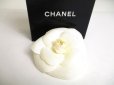 Photo1: CHANEL Camelia White Canvas Corsage Brooch #a396 (1)