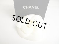 CHANEL Camelia White Canvas Corsage Brooch #a396