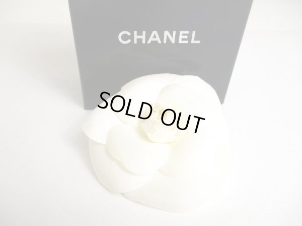 Photo1: CHANEL Camelia White Canvas Corsage Brooch #a396