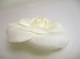 Photo3: CHANEL Camelia White Canvas Corsage Brooch #a396