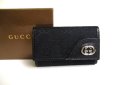 Photo1: GUCCI GG Black Canvas and Leather 6 Pics Key Cases #a398 (1)