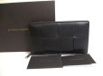 Photo1: BOTTEGA VENETA Cassette Black Leather Zip Around Wallet Long Wallet #a399 (1)