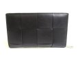 Photo2: BOTTEGA VENETA Cassette Black Leather Zip Around Wallet Long Wallet #a399 (2)