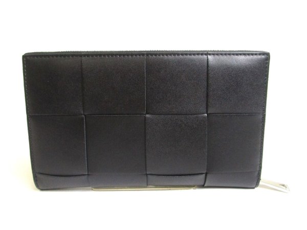 Photo2: BOTTEGA VENETA Cassette Black Leather Zip Around Wallet Long Wallet #a399