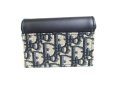 Photo2: Dior Saddle Bloom Navy Cotton Leather Card Holder #a400 (2)