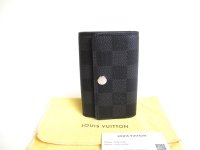 LOUIS VUITTON Damier Graphite Leather Multicles 6 Key Chain #a402