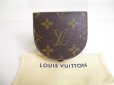 Photo1: LOUIS VUITTON Monogram Brown Leather Coin Purse Porto Monnaie Gousset #a405 (1)