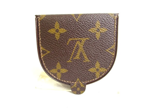 Photo2: LOUIS VUITTON Monogram Brown Leather Coin Purse Porto Monnaie Gousset #a405