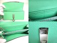 Photo8: Salvatore Ferragamo Gancini Light Green Leather Flap Long Wallet #a407